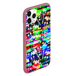 Чехол iPhone 11 Pro матовый Marshmello music краски, цвет: 3D-малиновый — фото 2