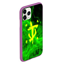 Чехол iPhone 11 Pro матовый Doom storm green, цвет: 3D-фиолетовый — фото 2