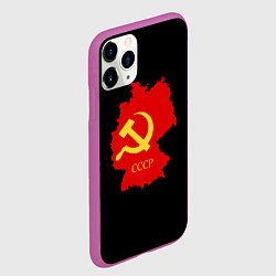Чехол iPhone 11 Pro матовый СССР материк, цвет: 3D-фиолетовый — фото 2