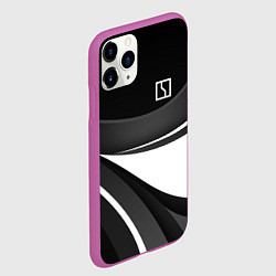 Чехол iPhone 11 Pro матовый Zeekr - черно-белый, цвет: 3D-фиолетовый — фото 2