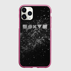 Чехол iPhone 11 Pro матовый Равнодушие черно-белый фон, цвет: 3D-малиновый