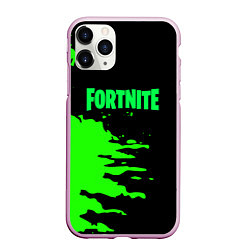 Чехол iPhone 11 Pro матовый Fortnite краски звезды, цвет: 3D-розовый