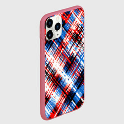 Чехол iPhone 11 Pro матовый Мелкая косая клетка, цвет: 3D-малиновый — фото 2