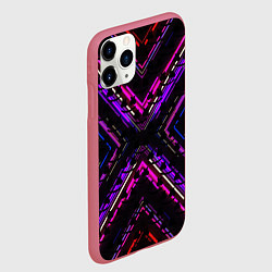 Чехол iPhone 11 Pro матовый Marshmello geometry neon, цвет: 3D-малиновый — фото 2
