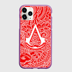 Чехол iPhone 11 Pro матовый Assassins Creed shadows, цвет: 3D-фиолетовый