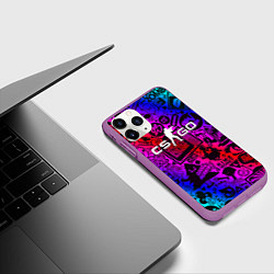 Чехол iPhone 11 Pro матовый CSGO tv show, цвет: 3D-фиолетовый — фото 2