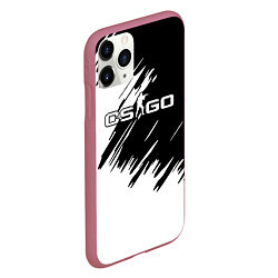 Чехол iPhone 11 Pro матовый CSGO белые краски, цвет: 3D-малиновый — фото 2