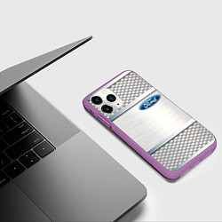 Чехол iPhone 11 Pro матовый FORD metal steel auto, цвет: 3D-фиолетовый — фото 2