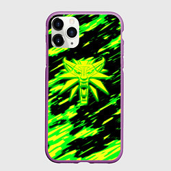Чехол iPhone 11 Pro матовый Ведьмак кислотный волк, цвет: 3D-фиолетовый