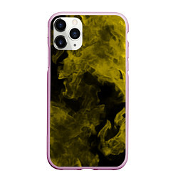 Чехол iPhone 11 Pro матовый Жёлтый дым в огне, цвет: 3D-розовый