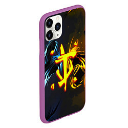 Чехол iPhone 11 Pro матовый Doom logo monster, цвет: 3D-фиолетовый — фото 2