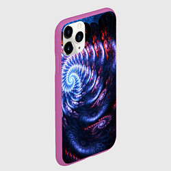 Чехол iPhone 11 Pro матовый Оптический фрактальный узор текстура, цвет: 3D-фиолетовый — фото 2