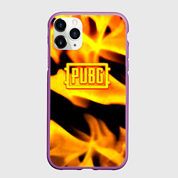 Чехол iPhone 11 Pro матовый PUBG fire steel, цвет: 3D-фиолетовый