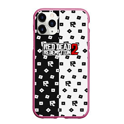 Чехол iPhone 11 Pro матовый Red Dead Redemption 2 pattern, цвет: 3D-малиновый