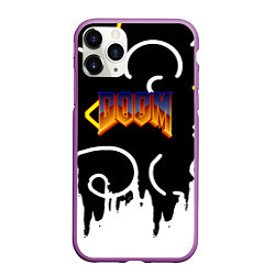 Чехол iPhone 11 Pro матовый Doom game pattern, цвет: 3D-фиолетовый