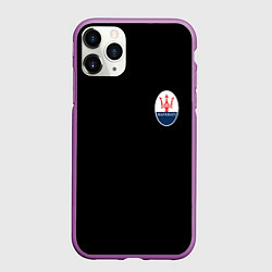 Чехол iPhone 11 Pro матовый Maserati logo, цвет: 3D-фиолетовый
