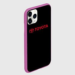Чехол iPhone 11 Pro матовый Toyota red logo auto, цвет: 3D-фиолетовый — фото 2