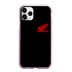 Чехол iPhone 11 Pro матовый Honda red logo auto steel, цвет: 3D-розовый