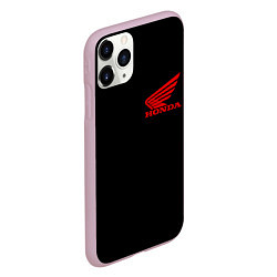 Чехол iPhone 11 Pro матовый Honda red logo auto steel, цвет: 3D-розовый — фото 2