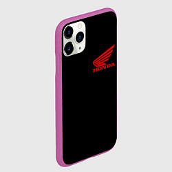 Чехол iPhone 11 Pro матовый Honda red logo auto steel, цвет: 3D-фиолетовый — фото 2