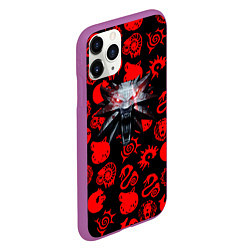 Чехол iPhone 11 Pro матовый The Witcher anime pattern, цвет: 3D-фиолетовый — фото 2