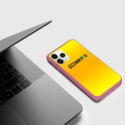 Чехол iPhone 11 Pro матовый PUBG gradient steel, цвет: 3D-малиновый — фото 2