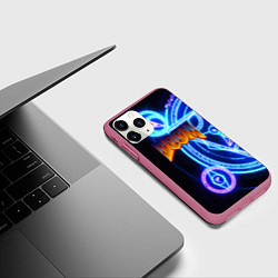 Чехол iPhone 11 Pro матовый Doom мистические символы, цвет: 3D-малиновый — фото 2