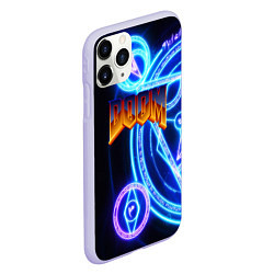 Чехол iPhone 11 Pro матовый Doom мистические символы, цвет: 3D-светло-сиреневый — фото 2