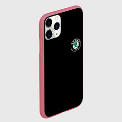Чехол iPhone 11 Pro матовый Skoda logo auto, цвет: 3D-малиновый — фото 2