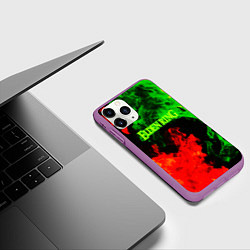 Чехол iPhone 11 Pro матовый Elden ring в огне рпг, цвет: 3D-фиолетовый — фото 2