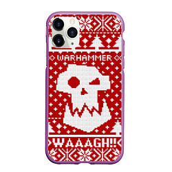 Чехол iPhone 11 Pro матовый Вязаный warhammer waaagh, цвет: 3D-фиолетовый