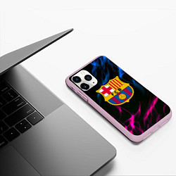 Чехол iPhone 11 Pro матовый Barcelona neon flame, цвет: 3D-розовый — фото 2