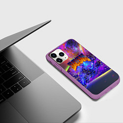 Чехол iPhone 11 Pro матовый Doom abstraction mars, цвет: 3D-фиолетовый — фото 2
