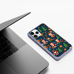 Чехол iPhone 11 Pro матовый Mintrcraft pattern новый год, цвет: 3D-светло-сиреневый — фото 2