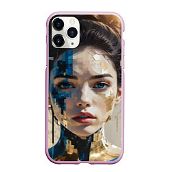 Чехол iPhone 11 Pro матовый Art портрет, цвет: 3D-розовый