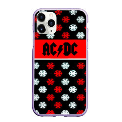 Чехол iPhone 11 Pro матовый AC DC winter steel, цвет: 3D-светло-сиреневый