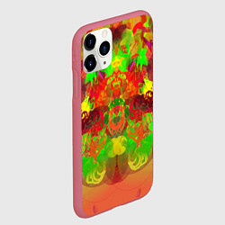Чехол iPhone 11 Pro матовый Кислотные абстрактные краски, цвет: 3D-малиновый — фото 2
