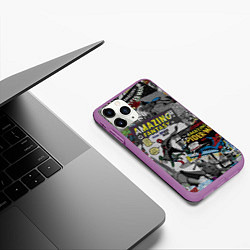 Чехол iPhone 11 Pro матовый Spider-man comics, цвет: 3D-фиолетовый — фото 2