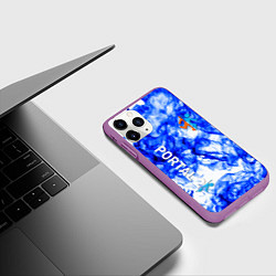 Чехол iPhone 11 Pro матовый Portal 2 flame blue, цвет: 3D-фиолетовый — фото 2