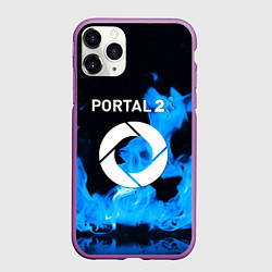 Чехол iPhone 11 Pro матовый Portal 2 blue flame, цвет: 3D-фиолетовый