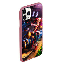 Чехол iPhone 11 Pro матовый Elf Jinx, цвет: 3D-малиновый — фото 2