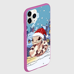 Чехол iPhone 11 Pro матовый Новогодняя милая песочная змейка 2025, цвет: 3D-фиолетовый — фото 2
