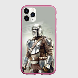 Чехол iPhone 11 Pro матовый The Mandalorian - Din Djarin, цвет: 3D-малиновый