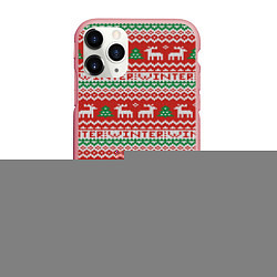 Чехол iPhone 11 Pro матовый Deer christmas pattern, цвет: 3D-баблгам