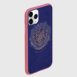Чехол iPhone 11 Pro матовый Happy Christmas - Hogwarts, цвет: 3D-малиновый — фото 2
