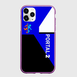 Чехол iPhone 11 Pro матовый Portal geometry steel game, цвет: 3D-фиолетовый