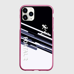 Чехол iPhone 11 Pro матовый Portal line geometry, цвет: 3D-малиновый