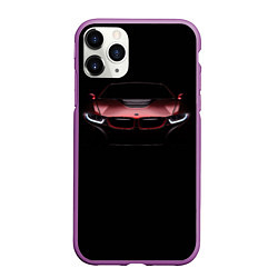 Чехол iPhone 11 Pro матовый BMW i8 in the dark, цвет: 3D-фиолетовый