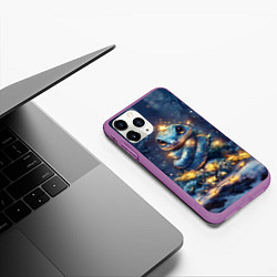 Чехол iPhone 11 Pro матовый Змея елочка, цвет: 3D-фиолетовый — фото 2