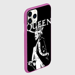 Чехол iPhone 11 Pro матовый Queen Freddie Mercury король, цвет: 3D-фиолетовый — фото 2